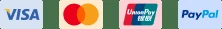Pago con Visa, Mastercard, UnionPay y PayPal